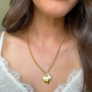 GORJANA Kara Heart Padlock Necklace | 20” | like new